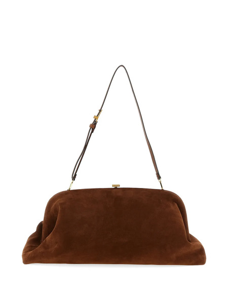  Alberta Ferretti Suede Pressure Closure Clutch Bag - Brown 