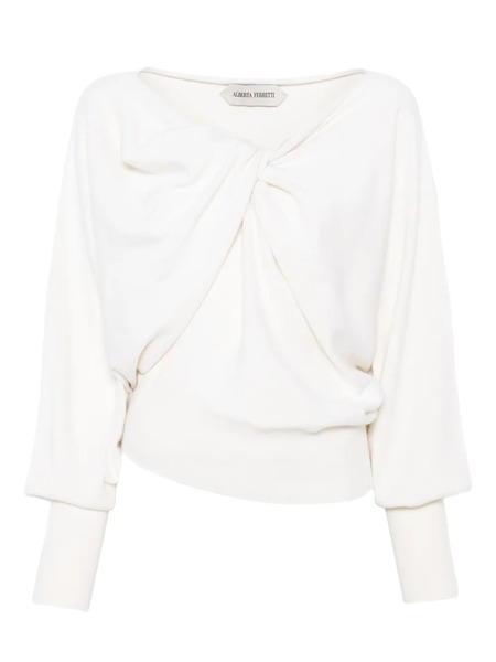  Alberta Ferretti Twist-front Sweater - Neutrals 