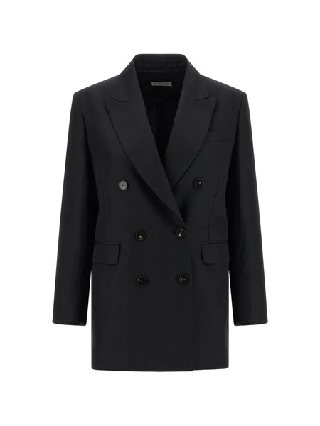  Alberto Biani Double-breasted Peak-lapels Coat - Black 