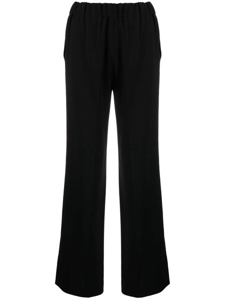  Alberto Biani Flared Crepe Trousers - Black 