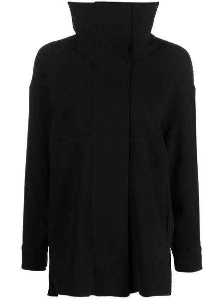  Alberto Biani High-neck Exposed-seam Top - Black 