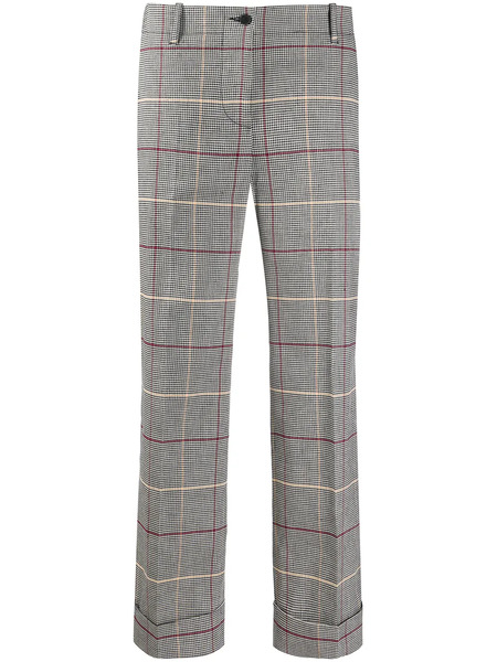  Alberto Biani Houndstooth Check Cropped Trousers - Black 