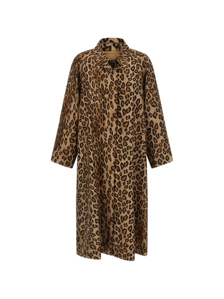  Alberto Biani Leopard-print Trench Coat - Brown 