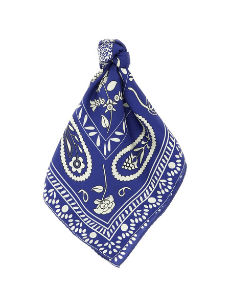  Alberto Biani Patterned Silk Scarf - Blue 
