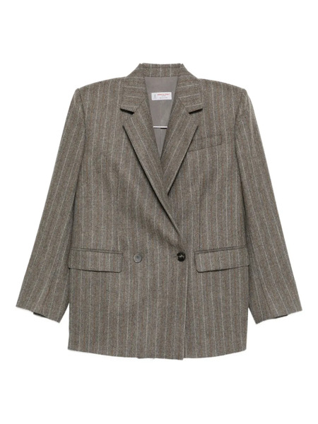  Alberto Biani Pinstripe Double-breasted Blazer - Brown 