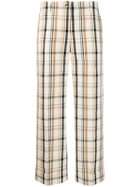  Alberto Biani Plaid-check Pattern Cropped Trousers - Neutrals 