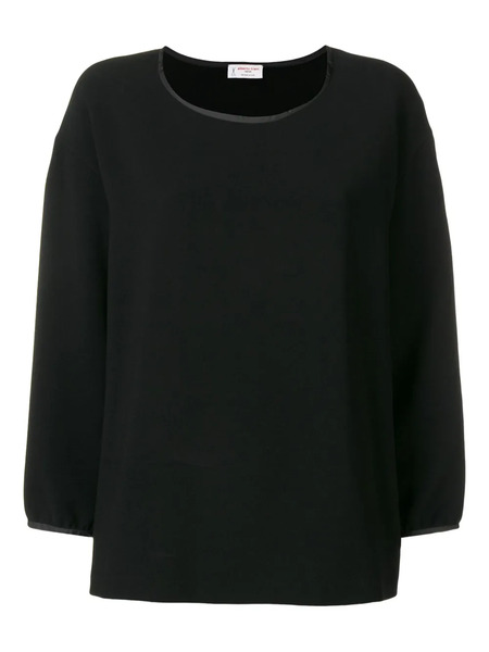  Alberto Biani Satin-trim Blouse - Black 
