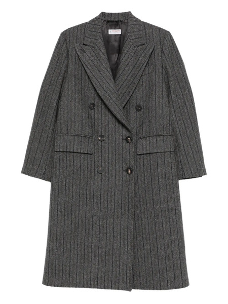  Alberto Biani Striped Coat - Grey 