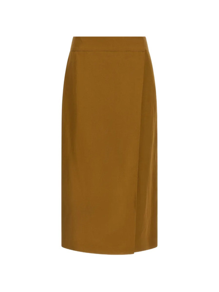  Alberto Biani Wrap Asymmetric-closure Midi Skirt - Brown 