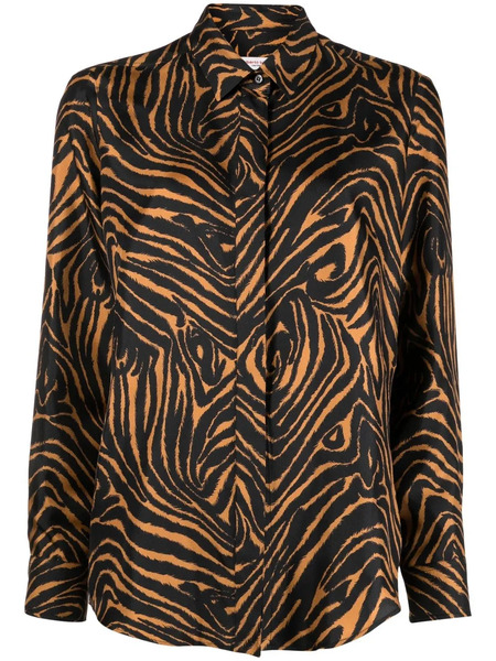  Alberto Biani Zebra-print Silk Shirt - Black 