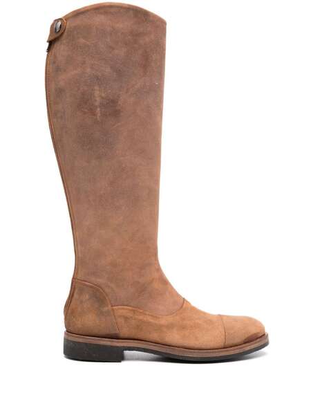  Alberto Fasciani Zipped Leather Knee-length Boots - Brown 