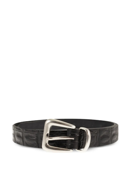  Alberto Luti Crocodile-effect Buckle Belt - Black 