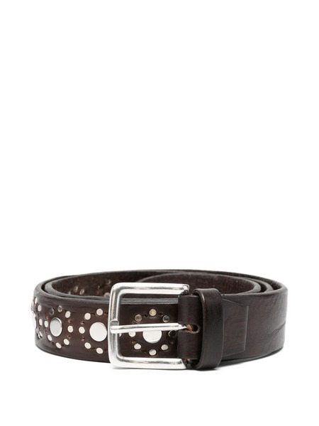  Alberto Luti Studded Belt - Brown 