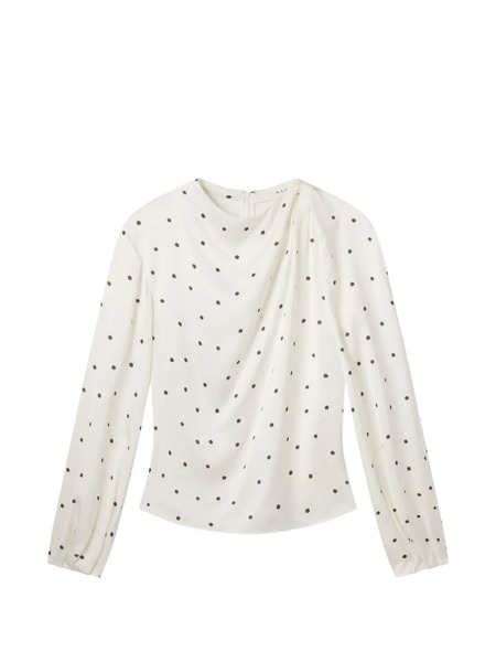  A.l.c. Blaire Polka Dot Draped Top - White 
