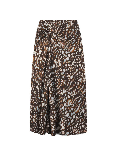  A.l.c. Jean Striped Gathered Skirt - Brown 