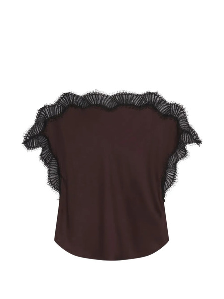  A.l.c. Lace-trim T-shirt - Brown 
