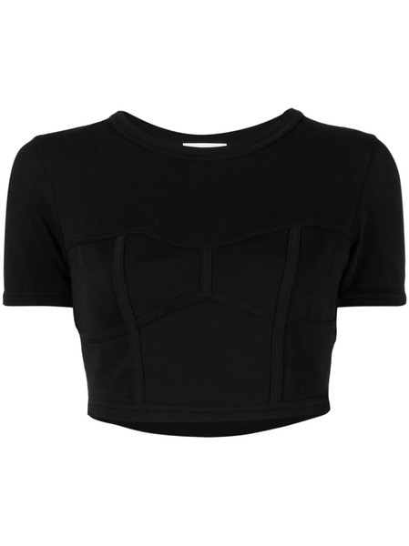  A.l.c. Wren Round-neck Cropped T-shirt - Black 