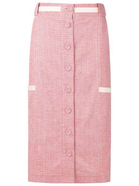  Alcaçuz Buttoned-up High-waisted Skirt - Red 