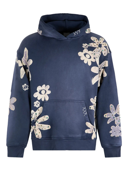  Alchemist Floral-pattern Embellished Hoodie - Blue 