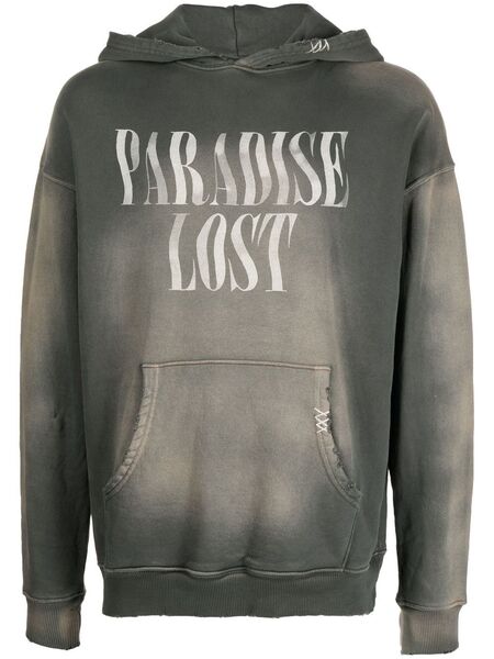  Alchemist Slogan-print Pullover Hoodie - Blue 