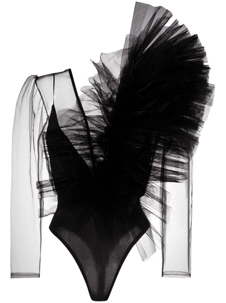 Alchemy 3d-ruffles Sheer Body - Black 