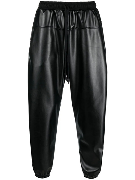  Alchemy Faux-leather Elastic-waist Trousers - Black 