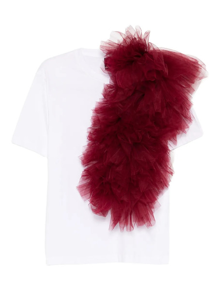  Alchemy Ruffled-detail T-shirt - White 
