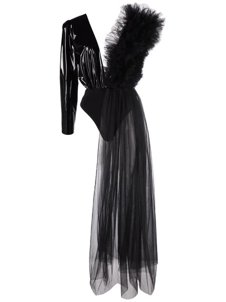  Alchemy X Lia Aram Ruffle-detail Bodysuit - Black 