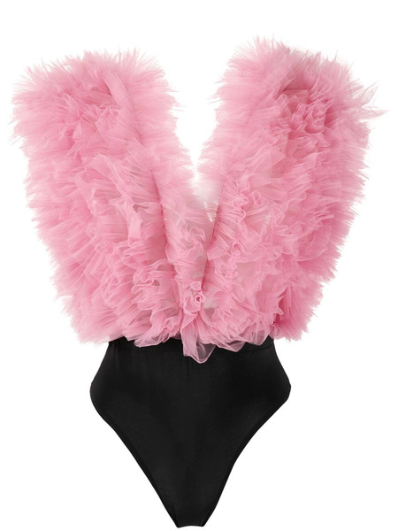  Alchemy X Lia Aram Ruffled Sleeveless Bodysuit - Pink 