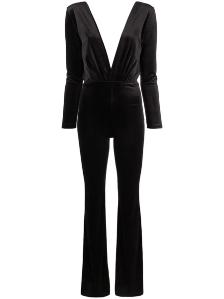  Alchemy X Lia Aram V-neck Velvet Jumpsuit - Black 