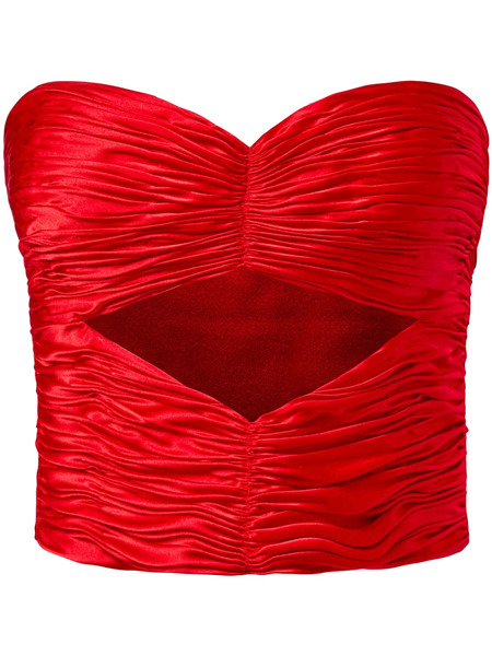  Alejandra Alonso Rojas Cut-out Bustier Top - Red 
