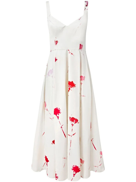  Alejandra Alonso Rojas Floral-print Midi Dress - White 