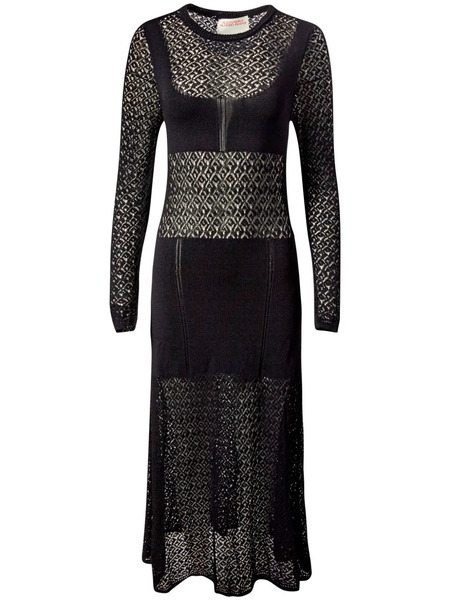  Alejandra Alonso Rojas Lace Knitted Maxi Dress - Black 