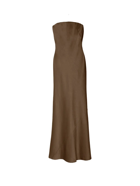  Alejandra Alonso Rojas Open Back Bustier Maxi Dress - Green 