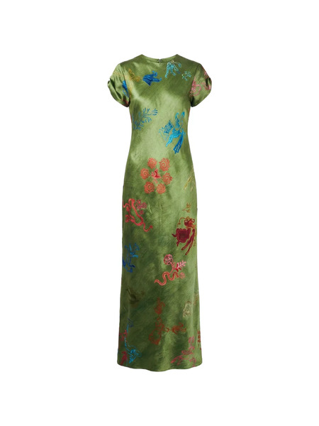  Alejandra Alonso Rojas Printed Maxi Dress - Green 