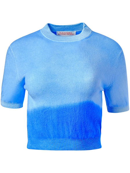  Alejandra Alonso Rojas Shortsleeved Cashmere T-shirt - Blue 