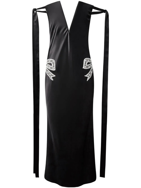  Alejandra Alonso Rojas Tied-sleeve Strapless Dress - Black 