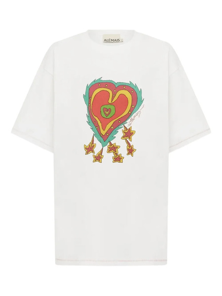  Alemais Contessa Heart-print T-shirt - White 