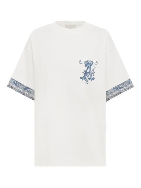  Alemais Embroidered-cuff T-shirt - White 