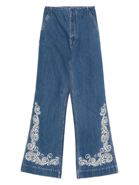  Alemais Embroidered-detail Jeans - Blue 
