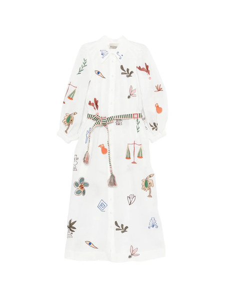  Alemais Embroidered Midi Dress - White 