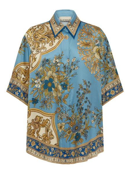  Alemais Floral-pattern Silk Shirt - Blue 