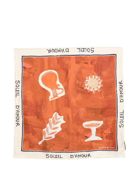  Alemais Graphic Print Scarf - Orange 