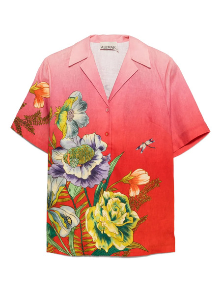  Alemais Inez Floral-print Linen Shirt - Pink 