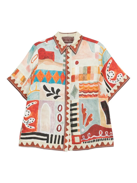  Alemais Michelle Abstract-print Shirt - Neutrals 