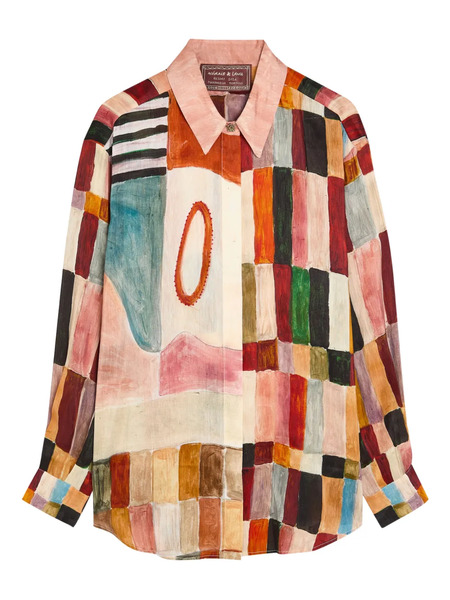  Alemais Patchwork Buttoned Shirt - Neutrals 