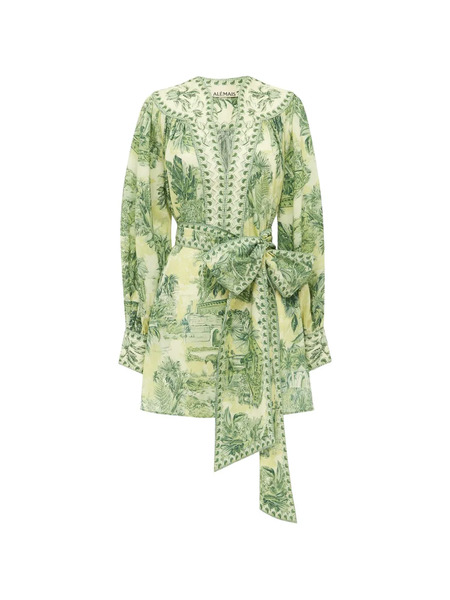  Alemais Sara Bow Printed Mini Dress - Neutrals 