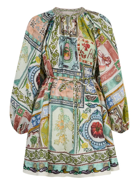  Alemais Tommasina Printed Mini Dress - Green 
