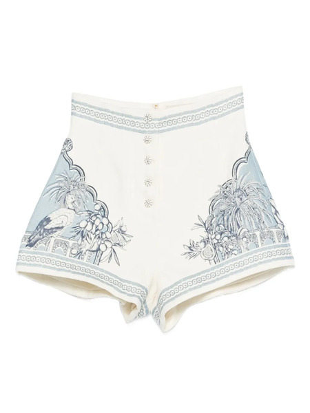  Alemais Villa Romantica Printed Shorts - White 