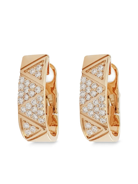  Alessa 18kt Rose Gold Elixir Continuity Pavé Hoop Earrings - Pink 